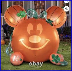 Disney Airblown 6' Mickey Mouse Emote Glow Inflatable Animated Pumpkin, Orange Disney Airblown 6' Mickey Mouse Emote Glow Inflatable Animated Pumpkin, Orange