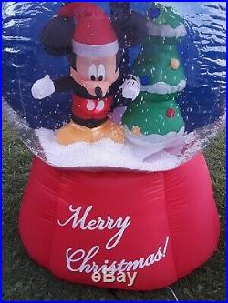 Disney Airblown CHRISTMAS Inflatable Mickey Mouse Snow Globe SUPER RARE WORKS