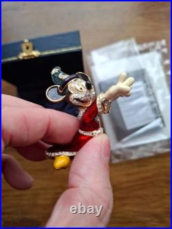 Disney Arribas Brothers Sorcerer Mickey Mouse Swarovski Crystal Figurine COA Box