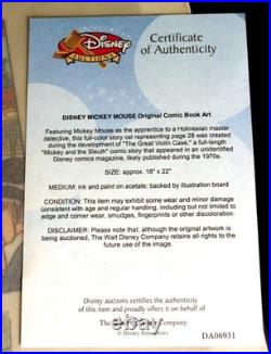 Disney Auctions Mickey Mouse and the Sleuth Original Disney Production Art 1975