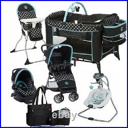 Disney Baby Stroller with Car Seat Travel System Bag Swing Playard Combo Blue