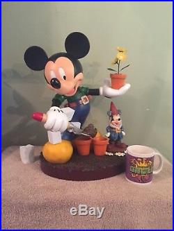 Disney Big Fig Figure Statue Mickey Mouse with Gnome Gardening Figurine