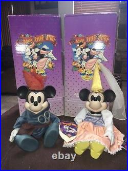 Disney Brave Little Tailor Mickey & Minnie Mouse Musical Porcelain Dolls
