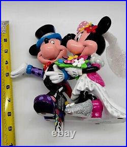Disney Britto Wedding Mickey and Minnie Mouse Figurine 8 Bride and Groom in Box