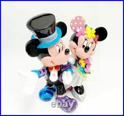Disney By Britto Mickey Mouse & Minnie Mouse Figurines NEW in Gift Box