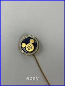 Disney Cast Member Mickey Mouse 10K Gold Ring 1958 + 20 Yr & Service Award Pins