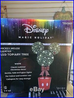 Disney Christmas Decorations Mickey Mouse LED Lights Topiary Greenery Outdoor