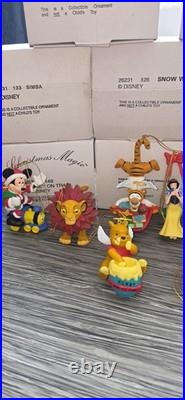 Disney Christmas Magic Collectible Ornament Lot with Boxes, Mickey Mouse Theme