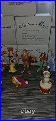 Disney Christmas Magic Collectible Ornament Lot with Boxes, Mickey Mouse Theme