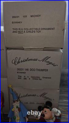 Disney Christmas Magic Collectible Ornament Lot with Boxes, Mickey Mouse Theme