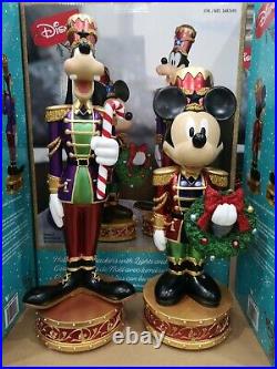 Disney Christmas Mickey And Goofy Nutcracker Musical Light Up Decorations