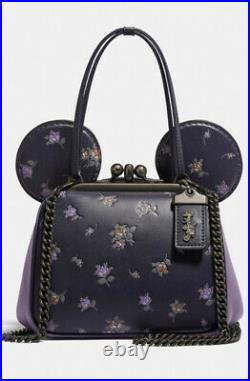 Disney Coach Reserve 76745 Kisslock Bag Floral Minnie Mouse Mickey Ears