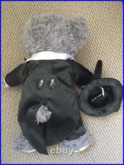 Disney Collector Item WDW Hidden Mickey Bear Grey with Outfit Pre Duffy Plush