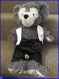 Disney Collector Item WDW Hidden Mickey Bear Grey with Outfit Pre Duffy Plush
