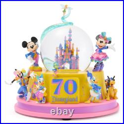 Disney Disneyland 70th Mickey Mouse and Friends Light-Up Musical Snowglobe New