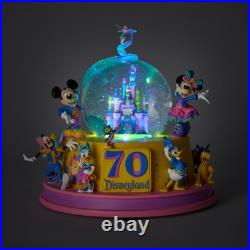Disney Disneyland 70th Mickey Mouse and Friends Light-Up Musical Snowglobe New