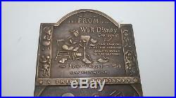 Disney Disneyland Brass Tribute Plaque Mickey Mouse Door Push Plate Service Sign