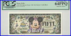 Disney Dollar 2005 A $50 Mickey Mouse A00009016 PCGS 64 PPQ Very Choice New