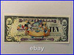 Disney Dollar 2009 $10 T Series Mickey Mouse Donald Goofy