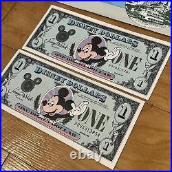 Disney Dollars Mickey Mouse Series 1987 X 2 D01032526A With Original Envelope
