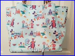 Disney Dooney & Bourke Epcot Flower Garden Figment Mickey Donald tote bag purse