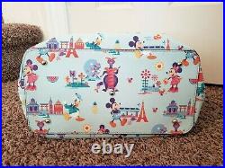 Disney Dooney & Bourke Epcot Flower Garden Figment Mickey Donald tote bag purse