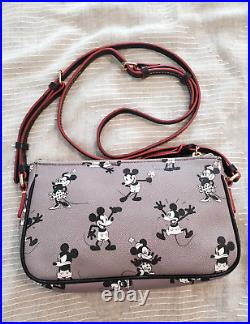 Disney Dooney & Bourke Mickey Mouse Retro gray pouchette purse bag