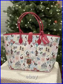 Disney Dooney & Bourke Mickey Mouse Sketch 10th Anniversary Red Tote NWT