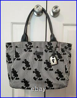 Disney Dooney & Bourke Mickey vintage stripes silhouette black bag purse tote