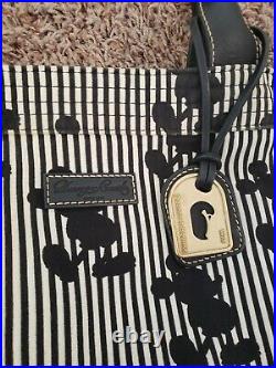Disney Dooney & Bourke Mickey vintage stripes silhouette black bag purse tote