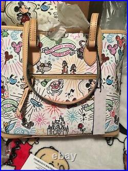 Disney Dooney & Bourke Sketch Parks weekender EUC / NWTS Tote& Cosmetic Bag