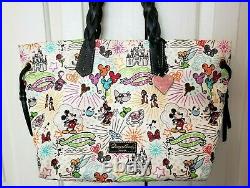 Disney Dooney & Bourke Sketch black leather Mickey Minnie Tote purse
