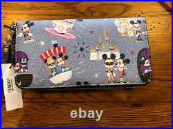 Disney Dooney and Bourke Mickey Minnie Attractions Rides Hipster Wallet (D)