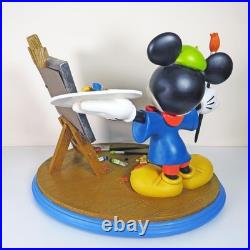 Disney Extra Large Mickey Mouse Artist Statue on Base With Easel Very Rare