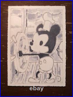 Disney Funko Pop Mickey Mouse Steamboat Willie Artist Sketch Trading Card Copic