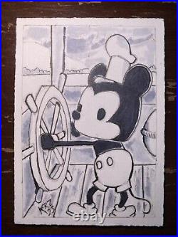 Disney Funko Pop Mickey Mouse Steamboat Willie Artist Sketch Trading Card Copic