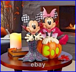 Disney Halloween Decorations Mickey Minnie Mouse Boo Pumpkin 12 Rare