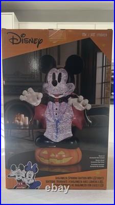 Disney Halloween Vampire Mickey Mouse Spinning Lantern LED Lights Up Glitter NEW