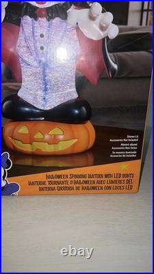 Disney Halloween Vampire Mickey Mouse Spinning Lantern LED Lights Up Glitter NEW