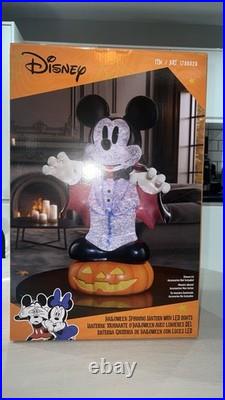 Disney Halloween Vampire Mickey Mouse Spinning Lantern LED Lights Up Glitter NEW