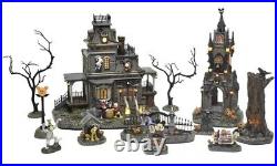 Disney Halloween Village Haunted House 12 Piece Set Mickey Minnie Donald Pluto