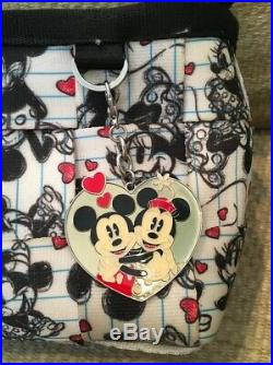 Disney Harveys Mickey Loves Minnie Purse Satchel Retired Hearts Rare Seatbelt