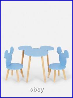 Disney Kids Mickey Mouse Gift Children's Table & Two Chairs Wooden Furniture Set
