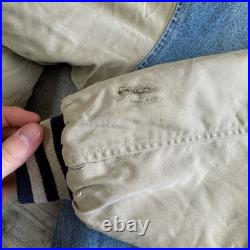 Disney Land Mickey Mouse 1928 Varsity Bomber Jacket Snap 90s Blue Mens Medium