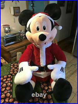 Disney Life Size Animated Singing Mickey Mouse Santa Gemmy Christmas Prop Plush