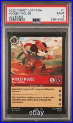 Disney Lorcana 2022 D23 Expo Mickey Mouse Brave Little Tailor #1 PSA 9