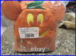 Disney LoungeFly Mickey Mouse Pumpkin Mini Backpack New In Bag