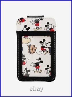 Disney Loungefly Mickey Mouse Allover Print Backpack & ID Card Holder NWT