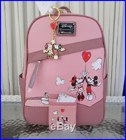 Disney Loungefly Mickey Mouse Minnie Mouse Balloon Mini Backpack Set NWT