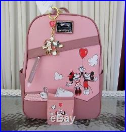 Disney Loungefly Mickey Mouse Minnie Mouse Balloon Mini Backpack Set NWT